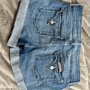 Hudson Jeans Blue Jean Shorts with Distressed Hem